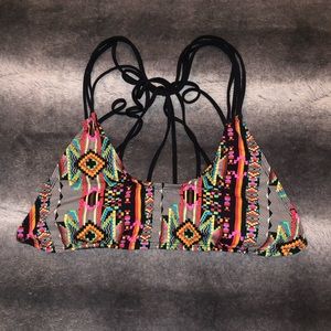Strappy Bikini top! Very colorful!